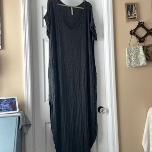 Women’s soft cotton grey maxi dress.